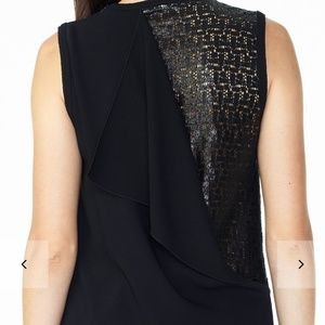 Draped lace black dress